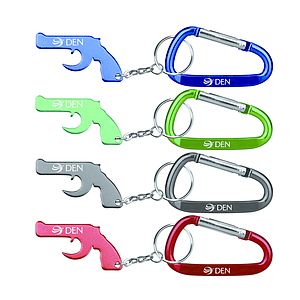 Gun Shape Bottle Opener Key Chain & carabineer