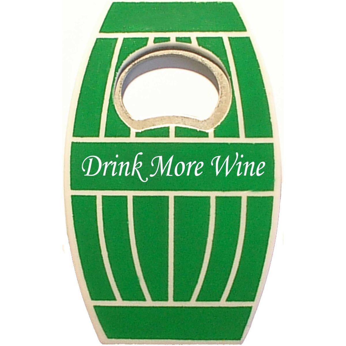 Jumbo size oak barrel shape magnetic bottle opener