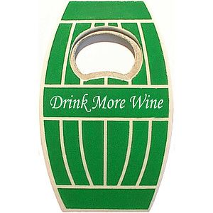 Jumbo size oak barrel shape magnetic bottle opener