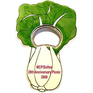 Jumbo size cabbage shape magnetic bottle opener