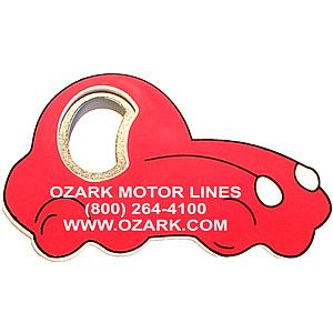 Jumbo size car shape magnetic bottle opener