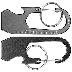 Ruler Carabiner Bottle Opener with Key Ring