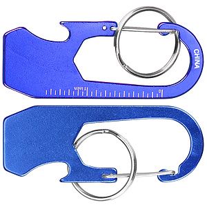 Ruler Carabiner Bottle Opener with Key Ring