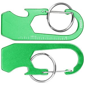 Ruler Carabiner Bottle Opener with Key Ring