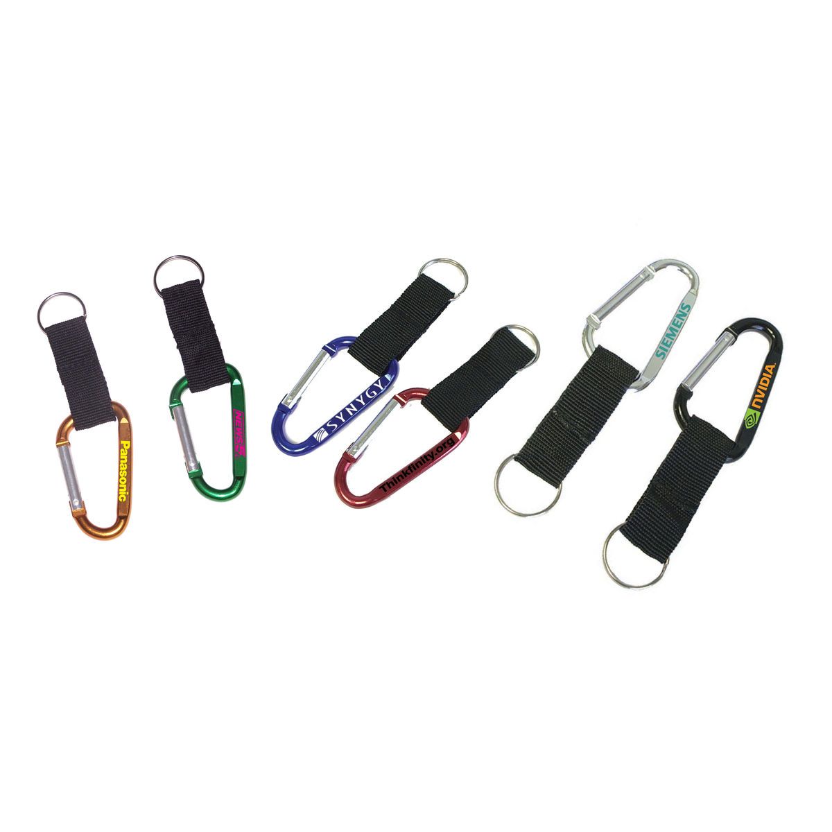 Carabiner with strap and split key ring