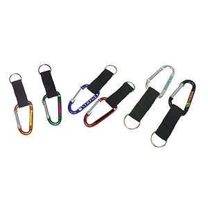 Carabiner with strap and split key ring