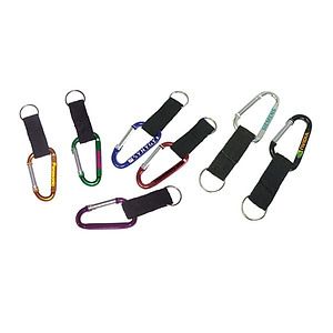 Carabiner with strap and split key ring
