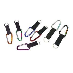 Carabiner with strap and split key ring.