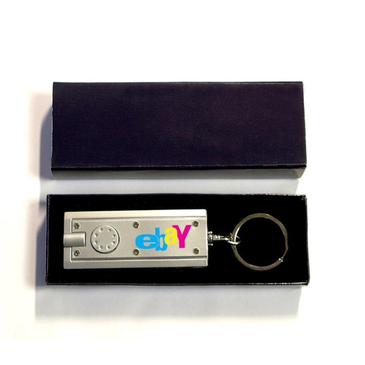 Rectangular Flashlight Key Chain with gift box