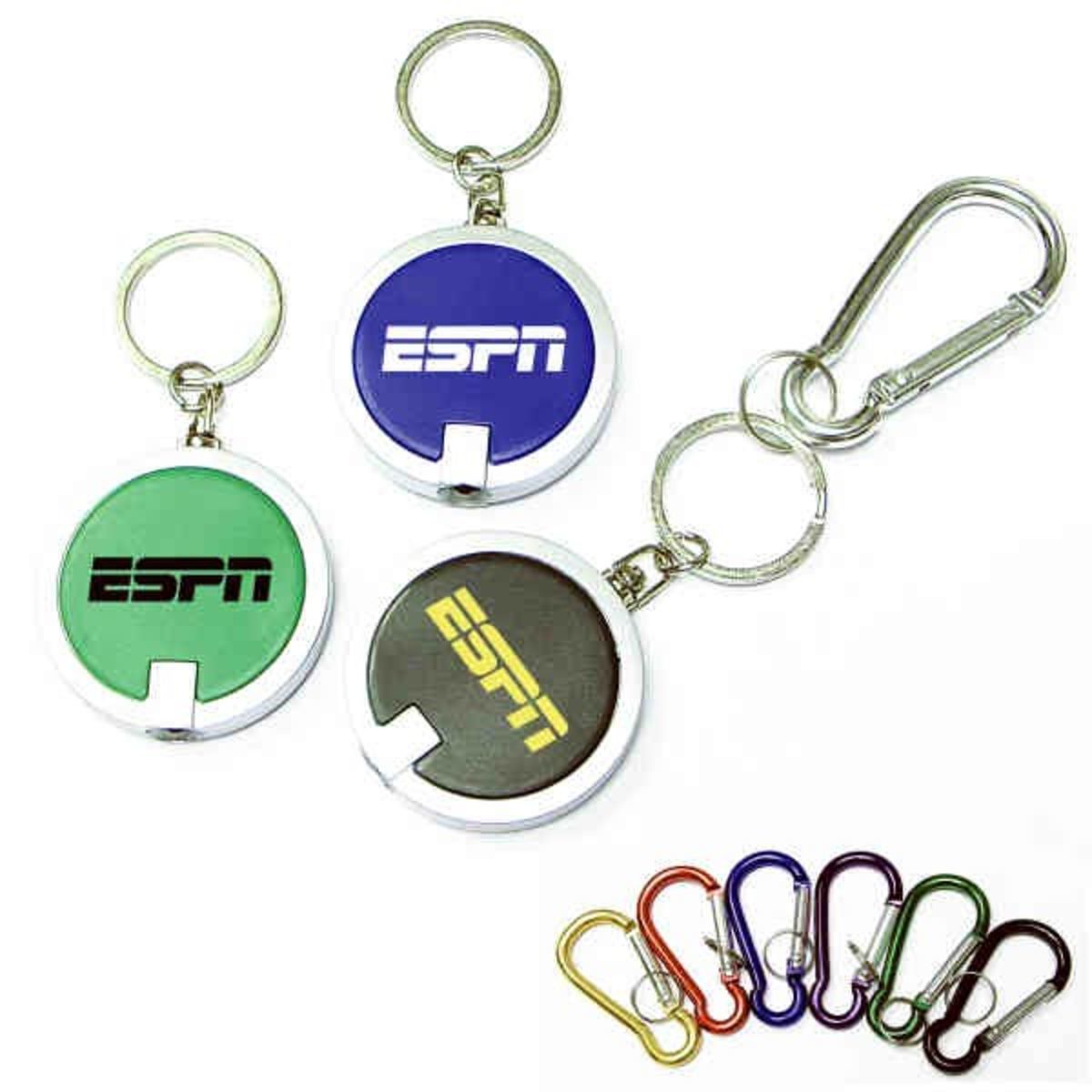 Deluxe coaster shape round flashlight Key Chain