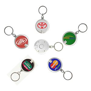 Deluxe coaster shape round flashlight Key Chain