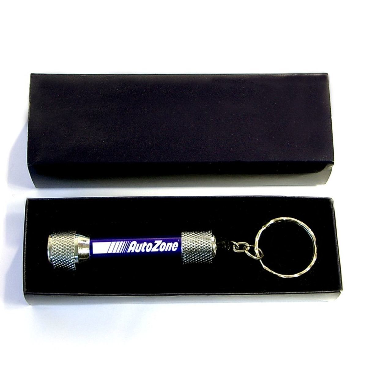 Super bright LED flashlight with swivel split keychain and gift box