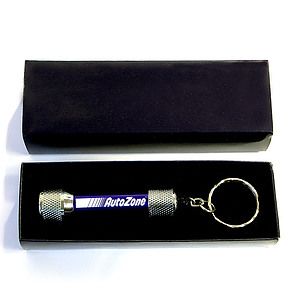 Super bright LED flashlight with swivel split keychain and gift box