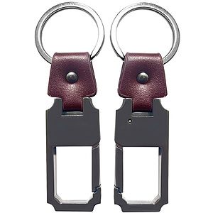 Metal Leather Keychain