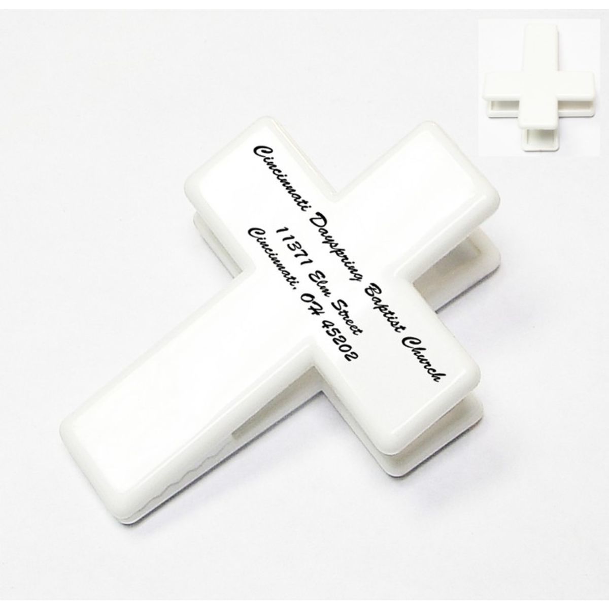 Cross shape magnetic memo clip holder