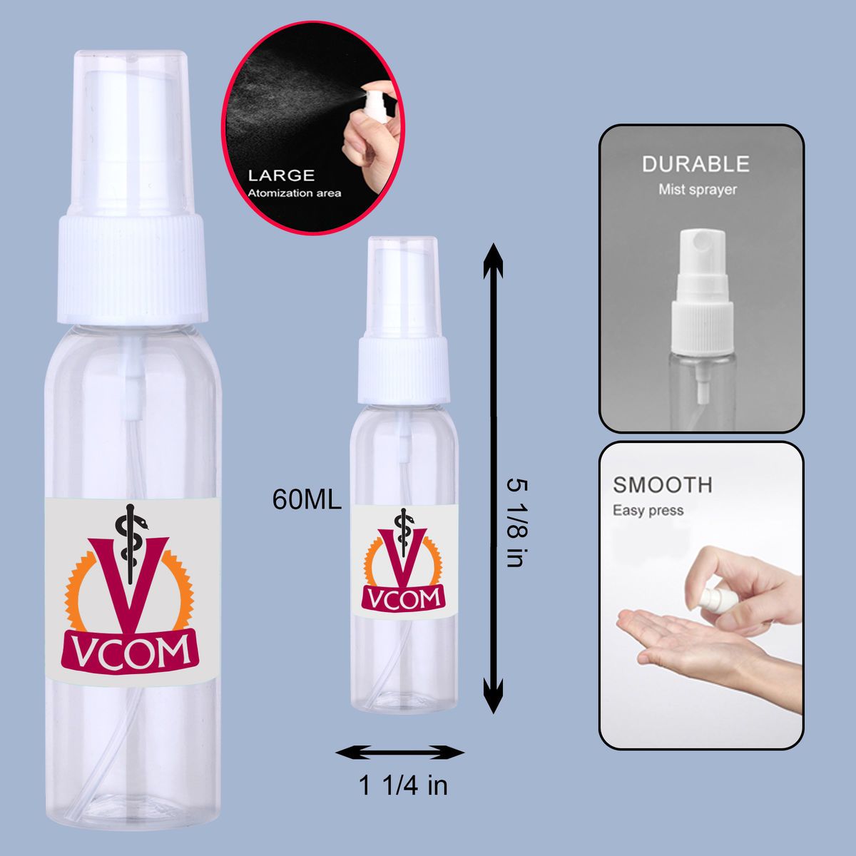 PPE 2 Oz.Spray Bottle for Hand Sanitizer