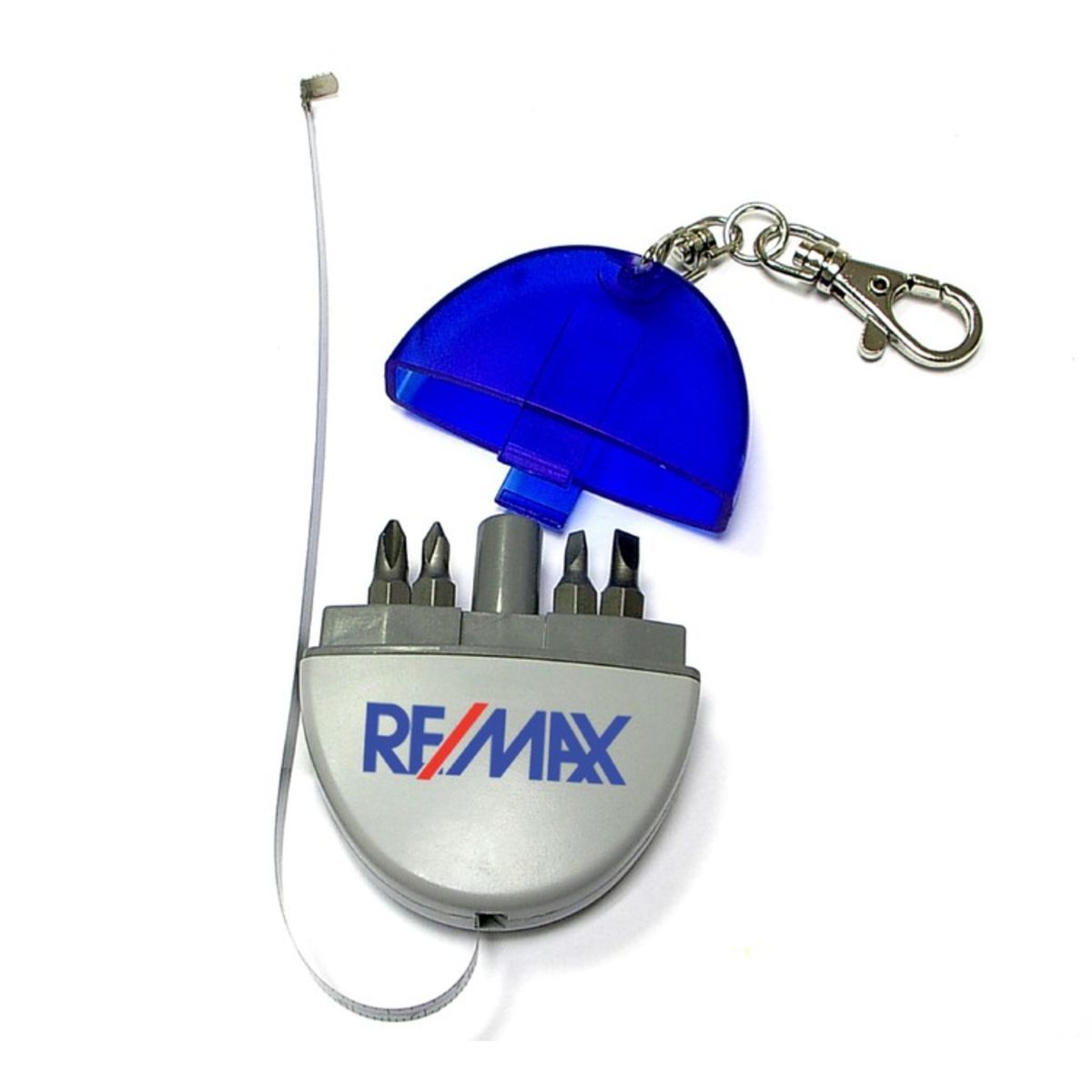 Mini screwdriver and tape measure tool kit with keychain