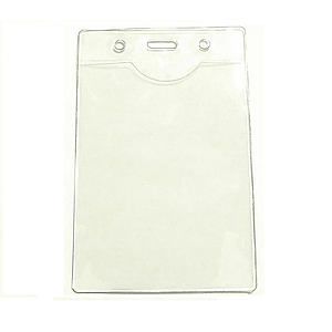 Clear vinyl vertical badge holder .