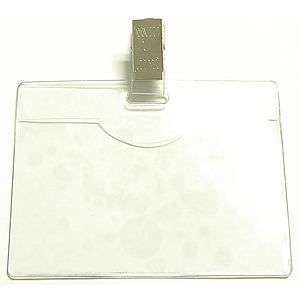 Clear horizontal vinyl badge holder