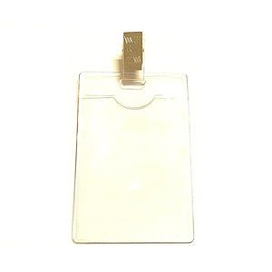 Clear vertical vinyl badge holder