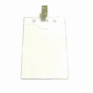 Clear vertical vinyl badge holder