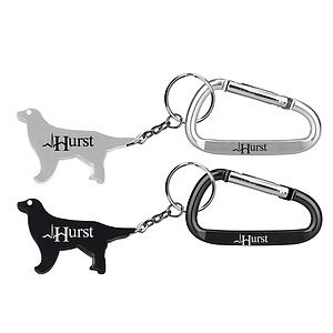 Dog Shape Bottle Opener Key Chain & Carabiner