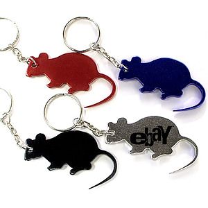Rat / Mouse shape bottle opener with key chain.