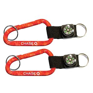 Camouflage Carabiner with Compass w/ Split Ring