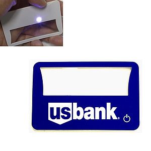 Credit card size magnifier with LED flashlight / book light