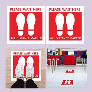 PPE Floor Decal, 6 Ft Apart Social Distance Sticker