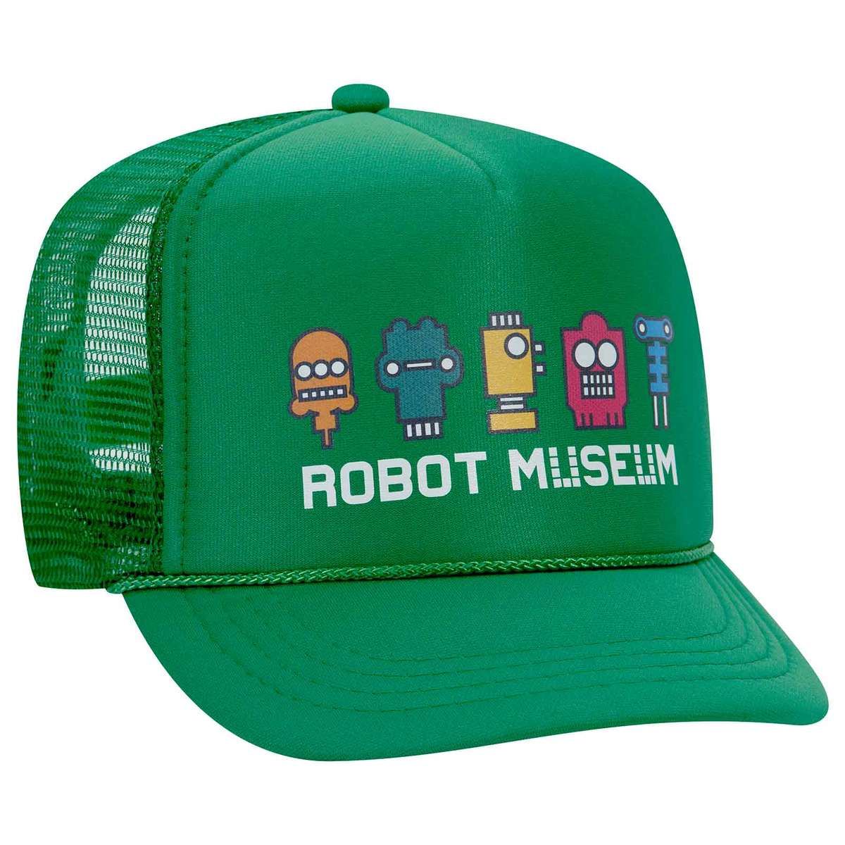 Ottocap Polyester Foam Front Trucker Hat - Youth Five Panel High Crown, Dark Green - View #2