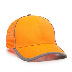 Hi-Vis Polyester w/Reflective Accents Mesh Back Cap