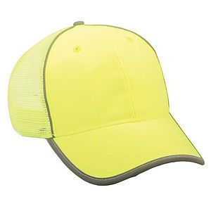 Hi-Vis Polyester w/Reflective Accents Mesh Back Cap