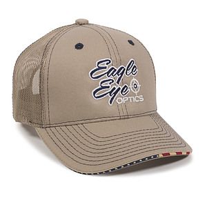 Twill Mesh Back Cap w/Flag Sandwich Visor