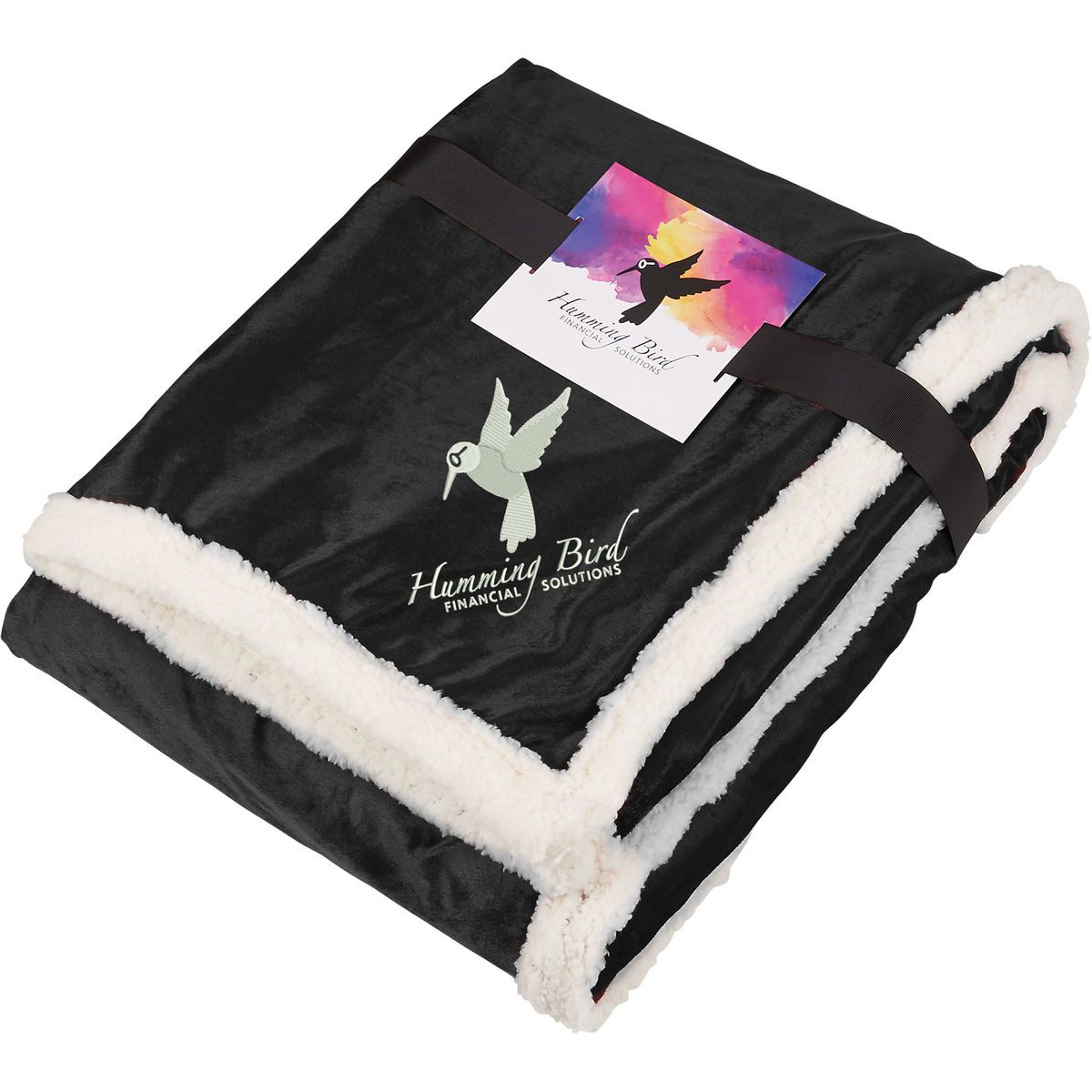 Field & co.® sherpa blanket w/full color card Brandextenders