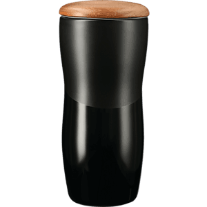 Reno Double Wall Ceramic Tumbler w/Wood Lid 10oz