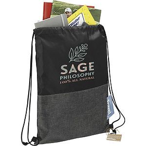 Ash Zippered Recycled Drawstring Bag