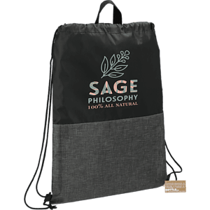 Ash Zippered Recycled Drawstring Bag