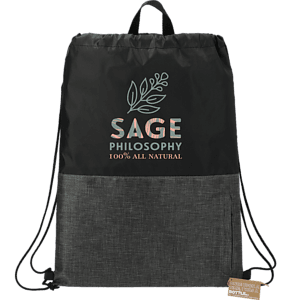Ash Zippered Recycled Drawstring Bag