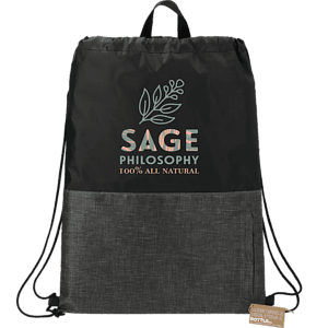 Ash Zippered Recycled Drawstring Bag