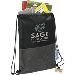 Ash Zippered Recycled Drawstring Bag