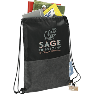 Ash Zippered Recycled Drawstring Bag