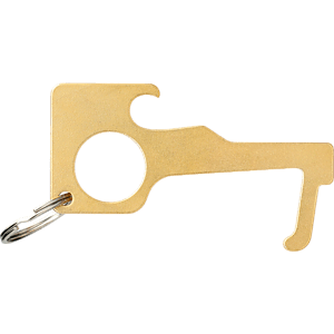 No Contact Keychain Bottle Opener - Brass