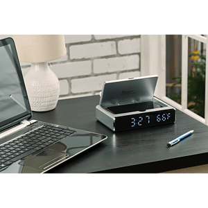 UV Sanitizer Desk Clock with Wireless Charging