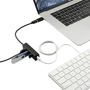 Aluminum 4-Port USB 3.0 Hub with Type C Adapter