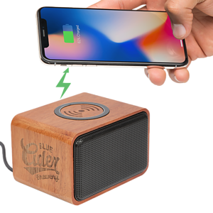 Wood Bluetooth Speaker with Wireless Charging Pad
