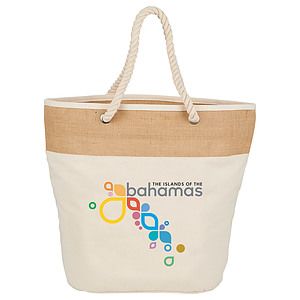 Jute Accent 12oz Cotton Canvas Rope Tote