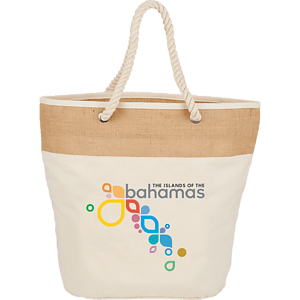 Jute Accent 12oz Cotton Canvas Rope Tote