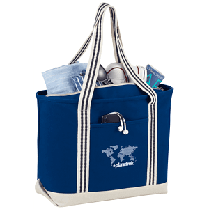 Atlantic Stripe 20oz Cotton Zippered Tote