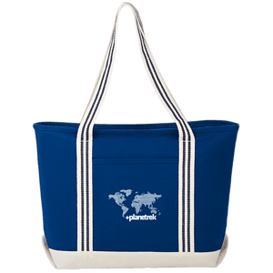 Atlantic Stripe 20oz Cotton Zippered Tote